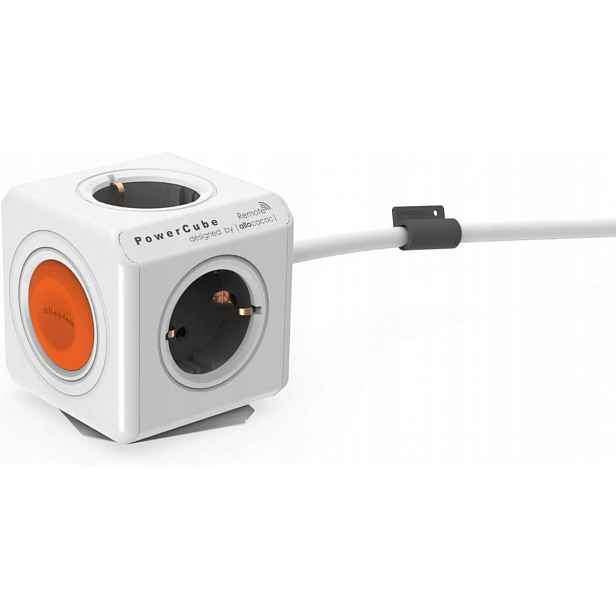 PowerCube Prodlužovací Kabel Rozbočka Kostka 4 zásuvky Vypínač Allocacoc