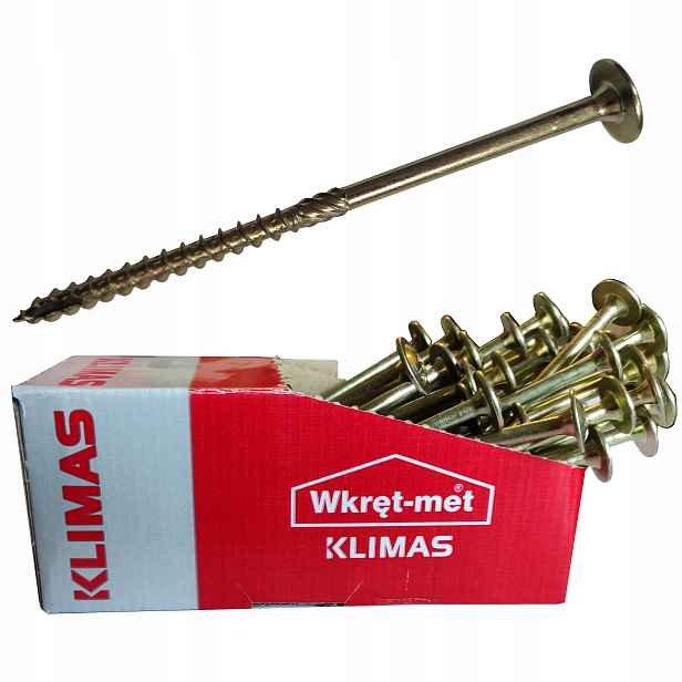 Tesařské vruty Wkcp 8x600 mm 50 ks pro talířové dřevo Torx Klimas