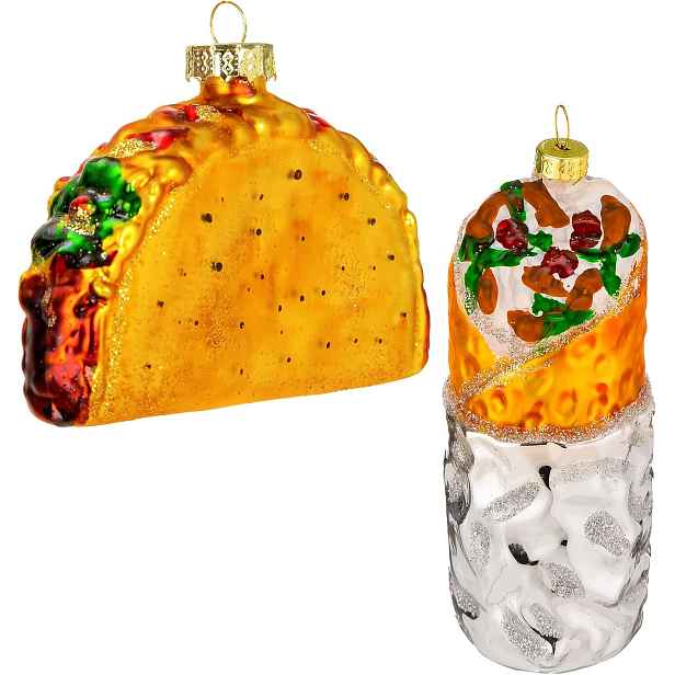 Joyin 2 ks Vánoční ozdoby taco a burrito na vánoční stromeček