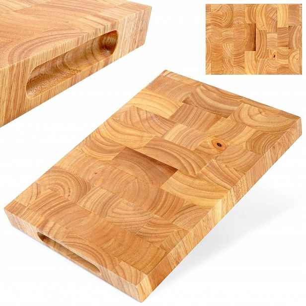 Kuchyňská Kauczuková deska na krájení servírování dřevěná, hrubá 35x25x3,3