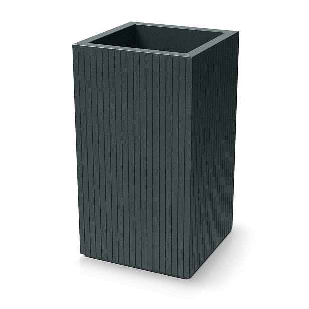 Prosperplast Plastový květináč COROS SQUARE HIGH 40 cm grafitový