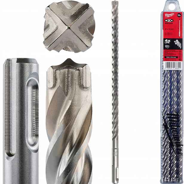 Vrtáky do betonu Sds Plus 10 x 200/265 mm 10 ks Milwaukee MX4