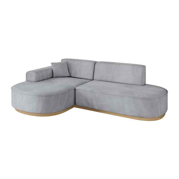 ALTDECOR ROHOVÁ SEDAČKA s otomanem, levá MARI-L1-v2 243x171x83 Šedá Velur