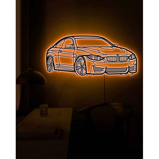 Dřevěný 3D obraz Bmw 4 line Noční Lampa Led dálkové ovládání Dárek
