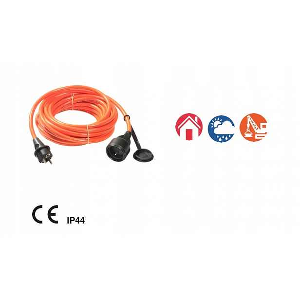 Prodlužovací Kabel 1 zásuvka F As Schwabe 3G2,5 oranžový 5 m