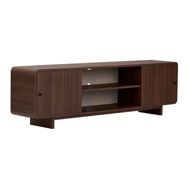 TV stolek v dekoru ořechu v tmavě přírodní barvě 180x52x34 cm Mirel – Nordure