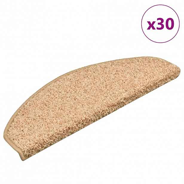 vidaXL Schodové rohože 30 ks 65 x 21 x 4 cm zlaté, půlkulaté, velké