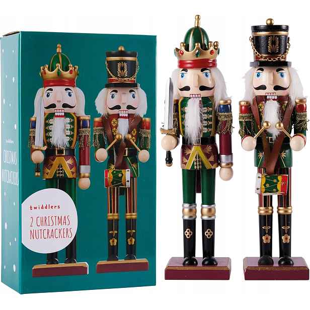 2X Velký Vánoční Louskáček Figurka 30 cm Dárek Pro Babičku Maminku