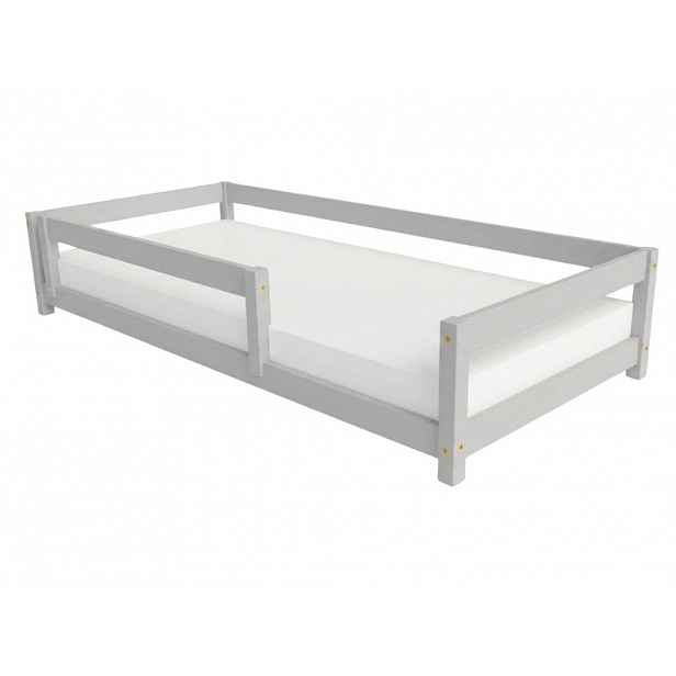 Benlemi Dětská postel LUCKY se zábranou Zvolte barvu: Světle šedá, Zvolte rozměr: 120x190 cm, Zvolte zábranu: S přední zábranou