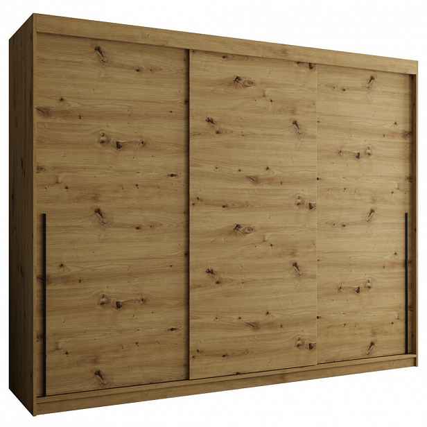 Home Collective ŠATNÍ SKŘÍŇ S POSUVNÝMI DVEŘMI 250 cm šířka, Artisan s černým úchytem