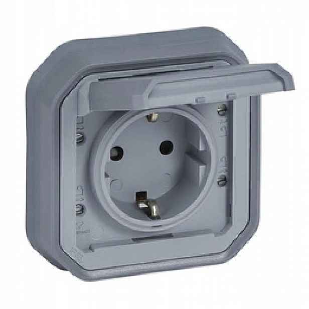 Nové Plexo Schuko podomítkový komplet Šedý Legrand 069833L