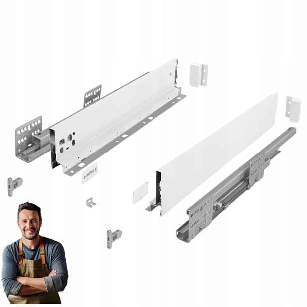 Šuplík Hafele Matrix Slim 500 mm H-084 35 kg 514.11.825 Bílá