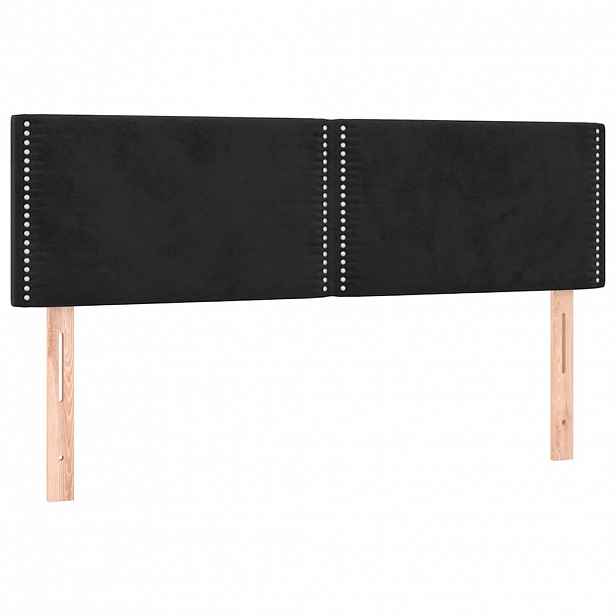 vidaXL Čela postele černá 144x5x78/88 cm samet