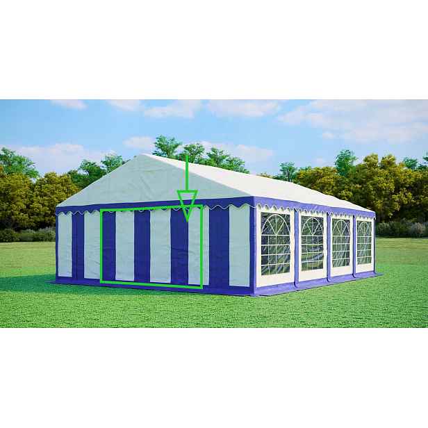 Bočnice 6x2m Pvc úzký vchod, Barva: Modro-bílá