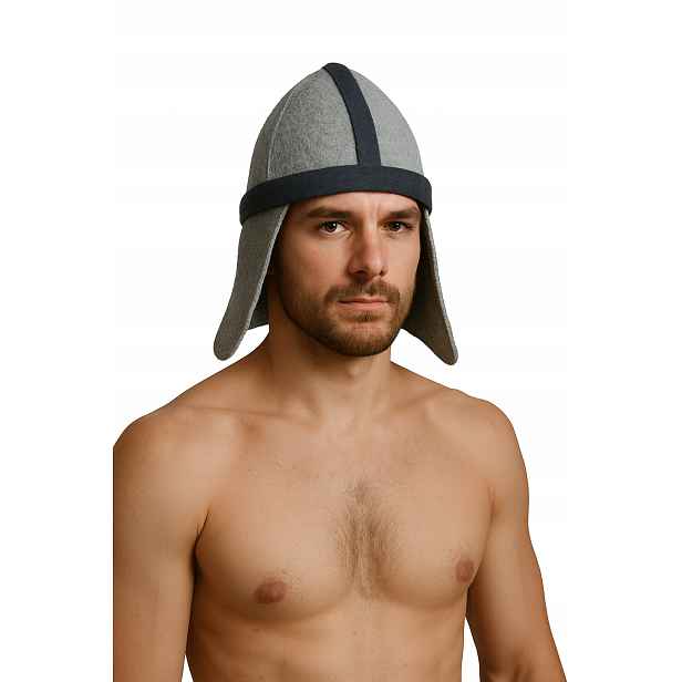 Klobouk do sauny ze 100% přírodní vlněné plsti "Knight Helmet"