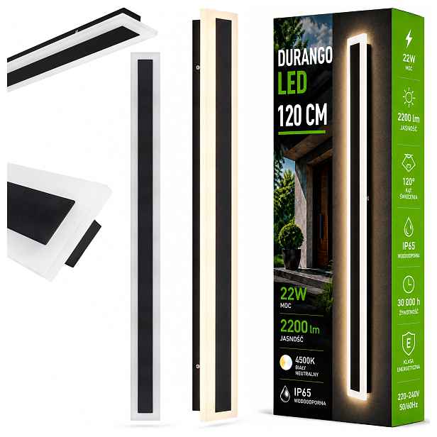Led lampa 120 cm nástěnná zahradní fasádní venkovní lampa akrylová
