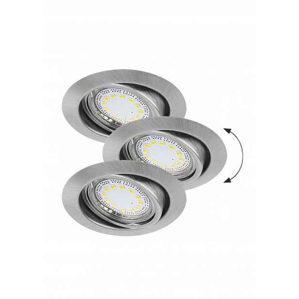 Led zápustné bodové svítidlo Lite 3x3W 240lm 3000K set 3 ks, saténový