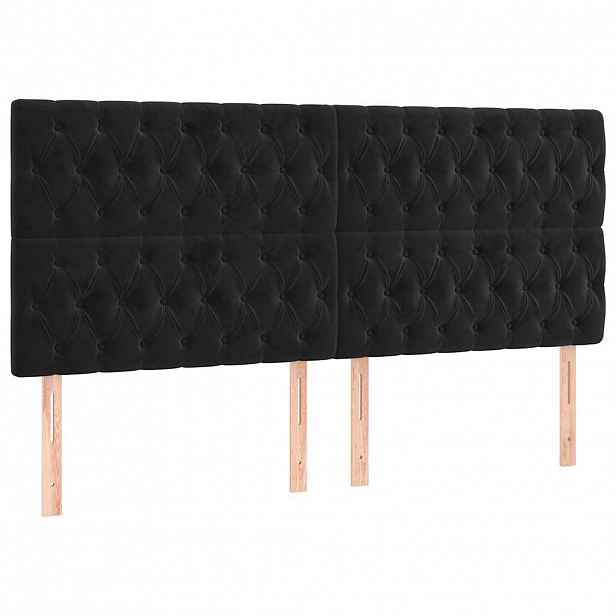 vidaXL Čelo postele černé 200x7x118/128 cm sametové