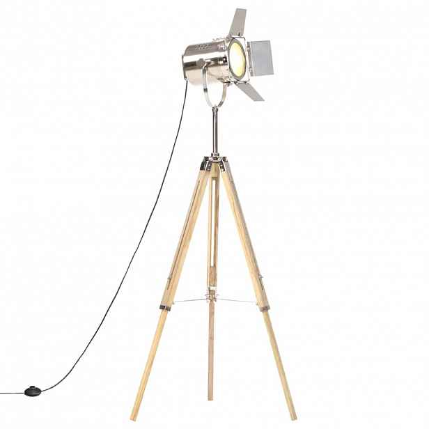 vidaXL Stojací lampa na stativu masivní mangovníkové dřevo 140 cm