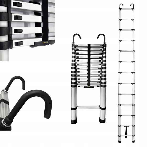 Žebřík s háky 13 stupňů 3,8 m Drabest