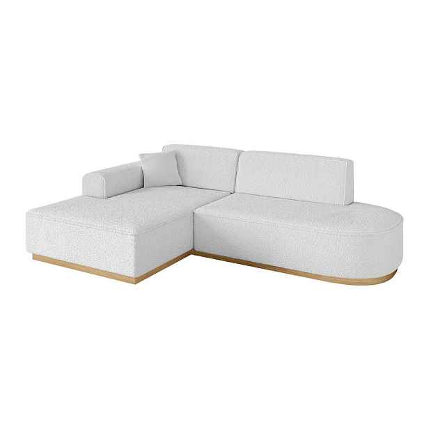 ALTDECOR ROHOVÁ SEDAČKA s otomanem, levá IREA-L1-v2 232x165x80 Bílá Buklé