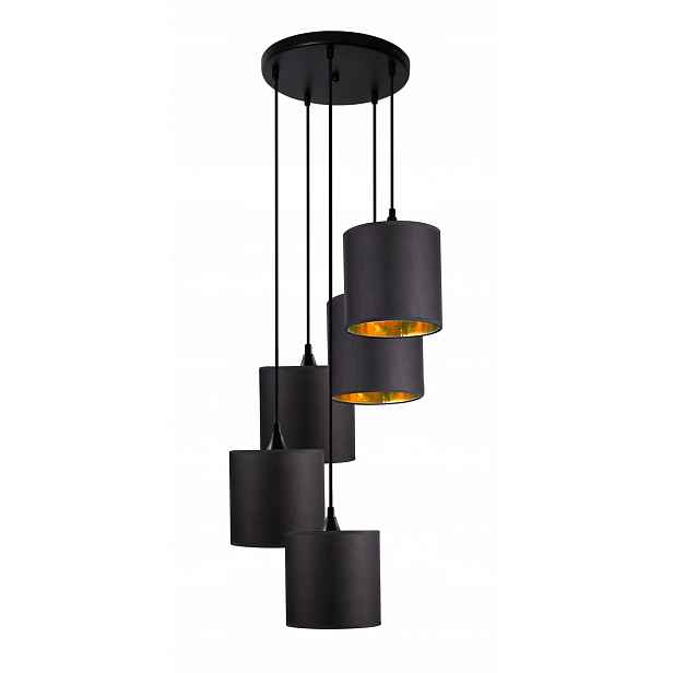 Černá závěsná lampa 5X40W E14 Long Candellux