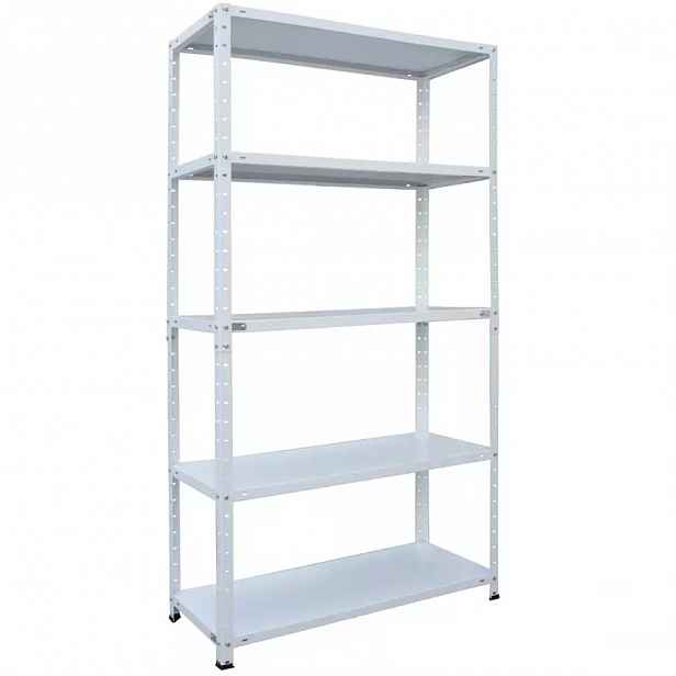 Kovový regál bílý 178x90x30 cm – 5 polic/80 kg