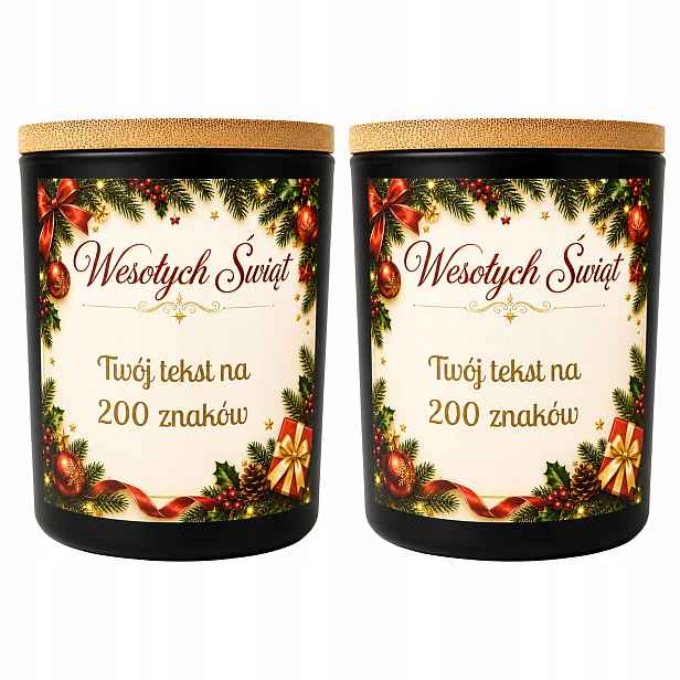 Sójová svíčka Personalizovaná vůně Vánoc Bavlněný knot 200 ml 2 ks