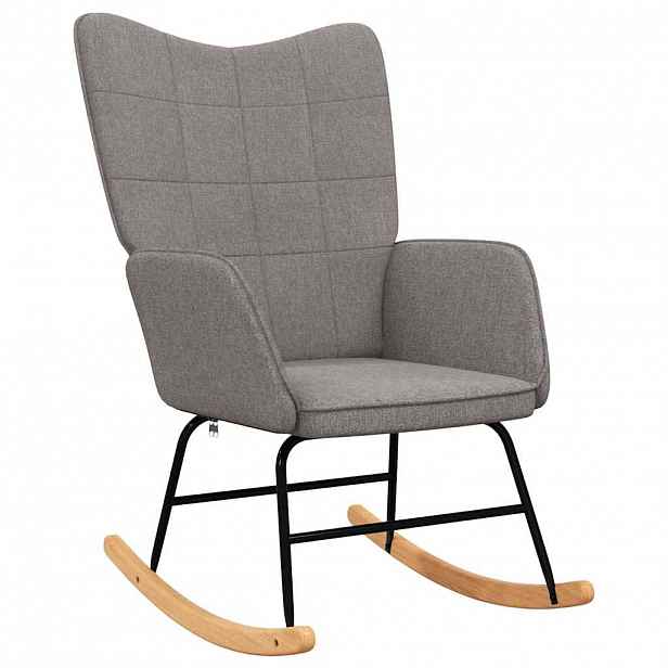 vidaXL Houpací křeslo taupe textil