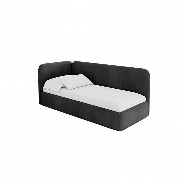 ALTDECOR JEDNOLŮŽKOVÁ POSTEL pro mládež s úložným prostorem, vpravo - ELSY 80x200 černá