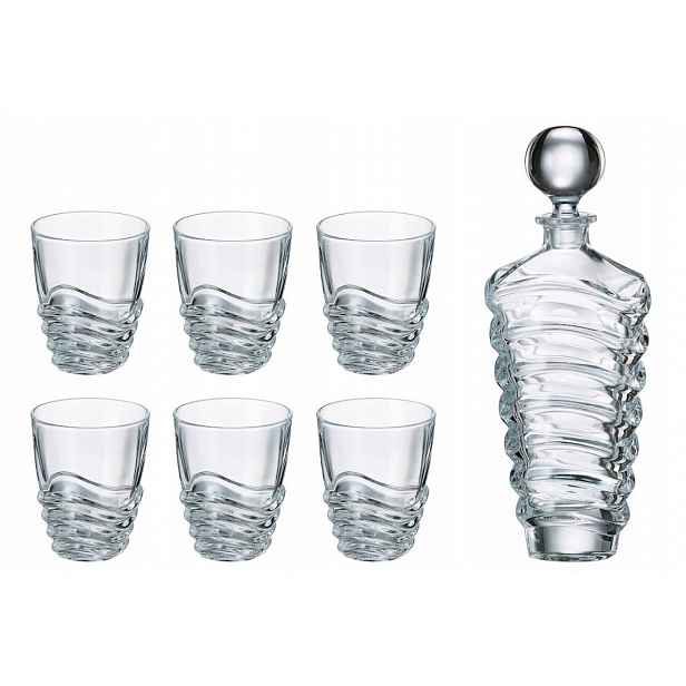 Bohemia Wave Křišťálový komplet na whisky 1+6