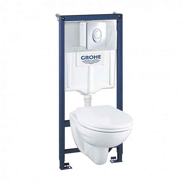 Grohe Solido - Set předstěnové instalace, klozetu a sedátka, softclose, tlačítko Skate Air, chrom 39192000