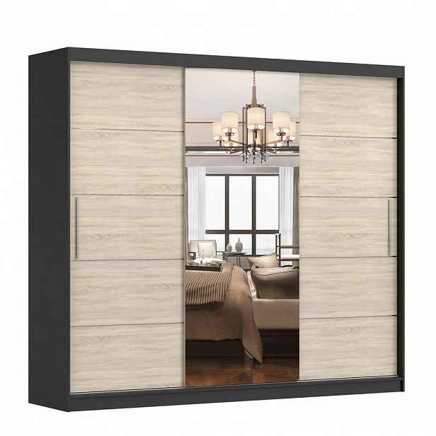 imoebel24 SKŘÍŇ s otočnými dveřmi Alba I 250 cm 250/218/61 cm, 3dveřová, dub sonoma