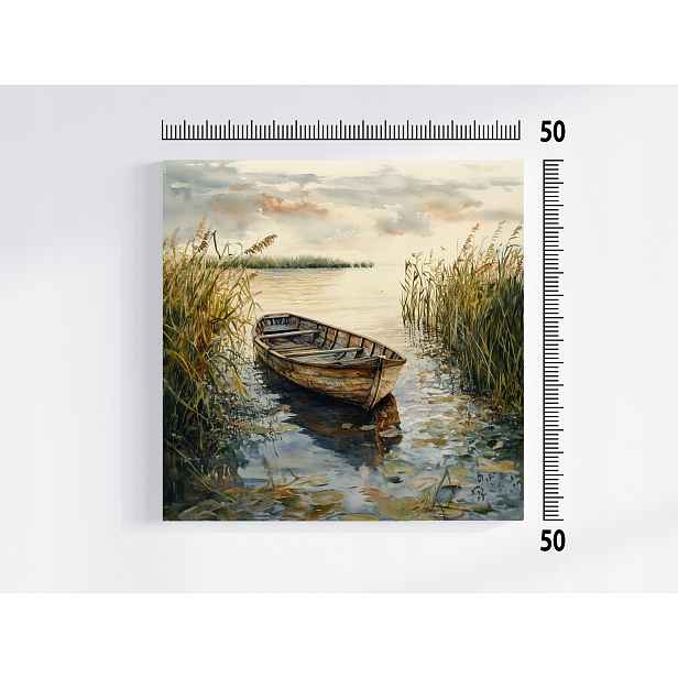 Obraz Na Plátně Canvas Krajina Jezero Voda Loď Loď 50x50