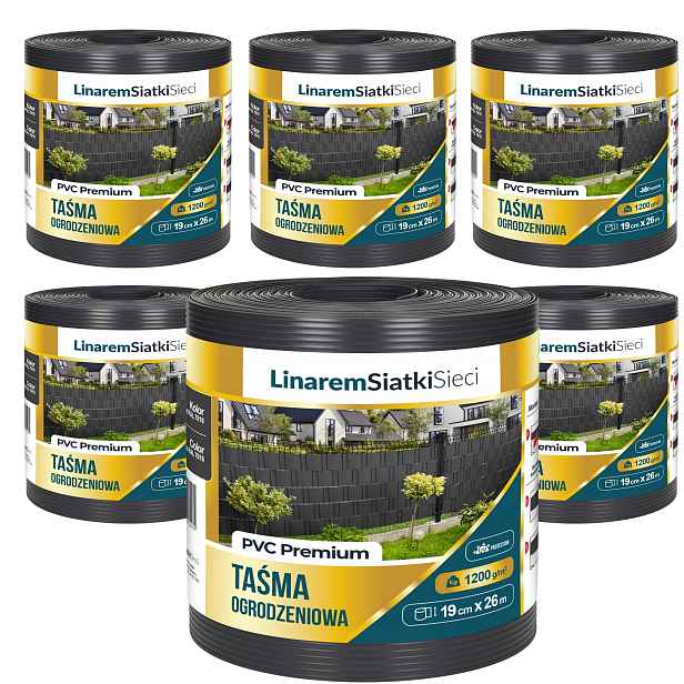 Stínící Panelové Pásy Premium 1200 g Antracit Pro Panelové Ploty 19x26 m x6