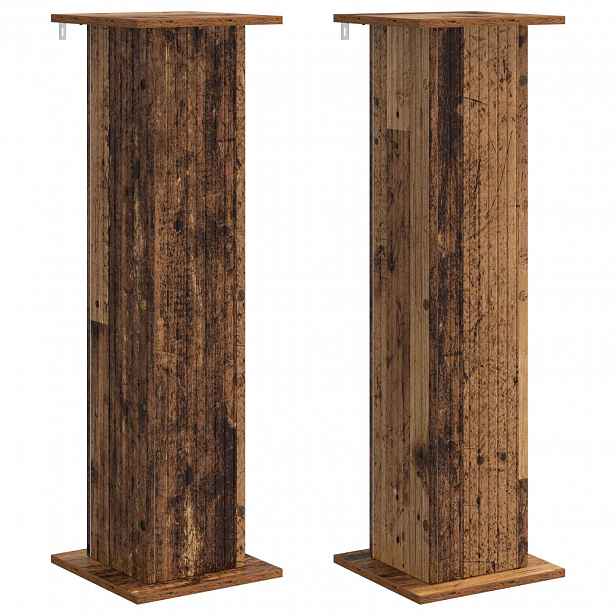 vidaXL Stojan na rostliny 2 ks Staré dřevo 30,5 x 30 x 100,5 cm