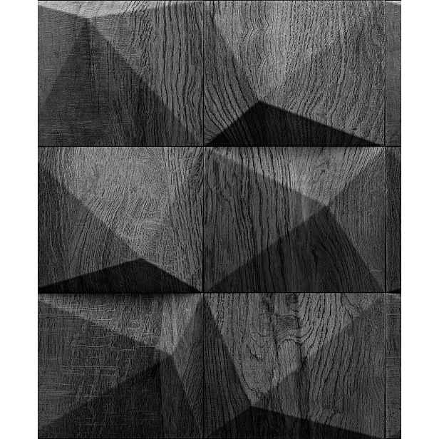 Vinylová Tapeta S Geometrickým Vzorem, 3D Efekt, Šedé Dřevo
