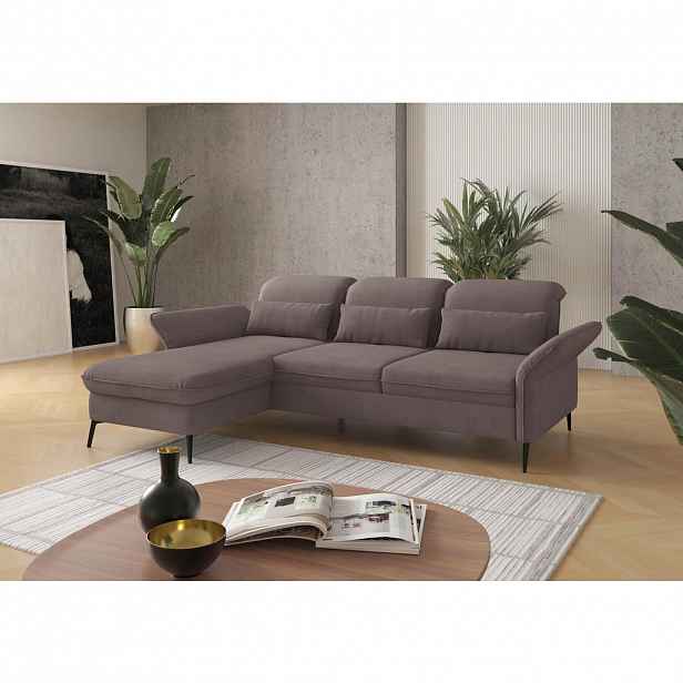 Sit & More ROHOVÁ SEDAČKA, textil, šedohnědá