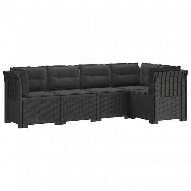 vidaXL 5-místné Zahradní Sofa s Polštáři ve Vzhledu Ratan PP