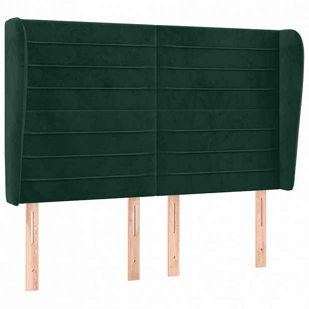 vidaXL Čelo postele typu ušák tmavě šedé 147x23x118/128 cm samet