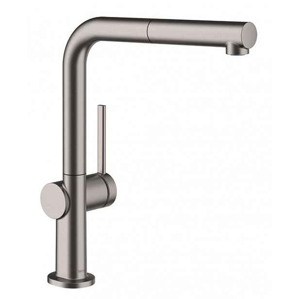 Hansgrohe M54 - Dřezová baterie Talis s výsuvnou koncovkou, sBox, kartáčovaný černý chrom 72809340