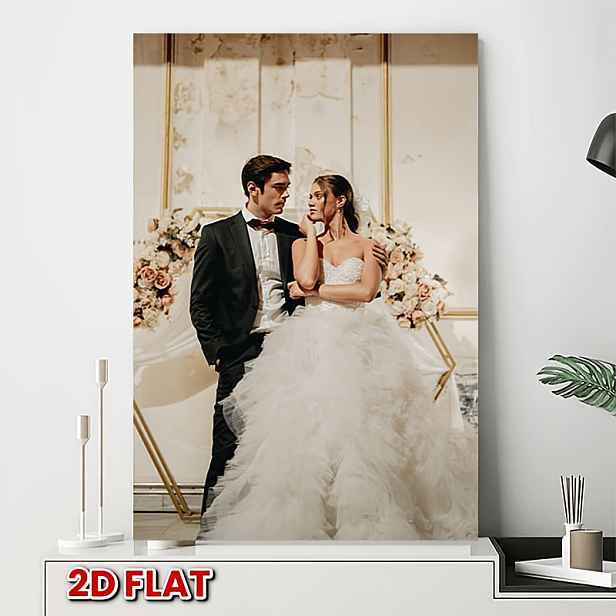 TEMU 2D Plochý, Vlastní Fotografie Bezrámový Plátěný Plakát - Personalizovaný Obrázek Vhodný pro Páry, Fotografická Koláž do Obývacího Pokoje &,