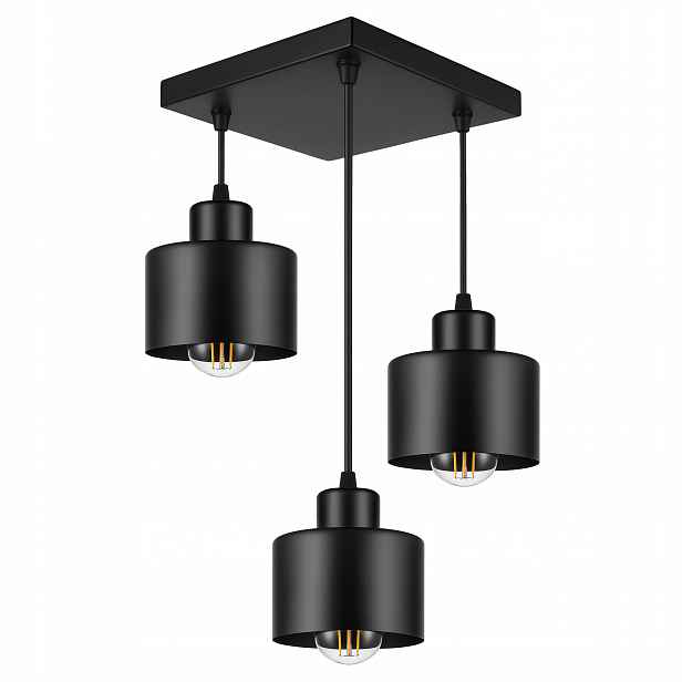 Závěsná Stropní Lampa Lustr Stropní Svítidlo Led Černá E27 Loft Edison