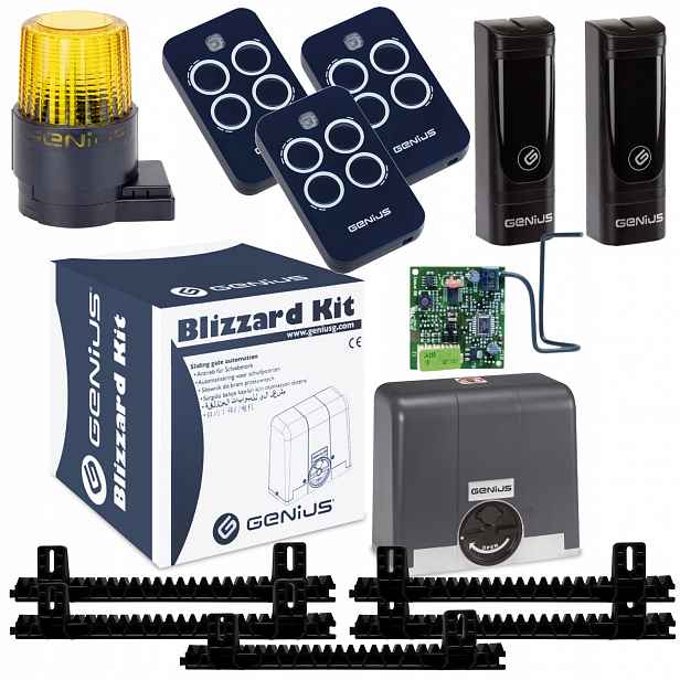 Genius Blizzard 500 Lampa Guard 230V Lišta Dálkové ovládání Echo 3ks Pohon brány