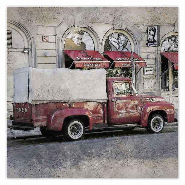 Plakáty 140x140 Červený PickUp z Usa