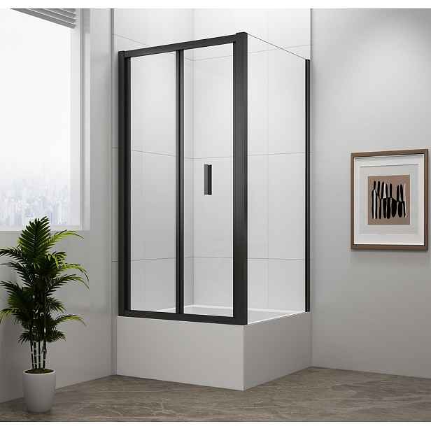 Polysan DEEP BLACK obdélníkový sprchový kout 1000x750mm L/P varianta, čiré sklo