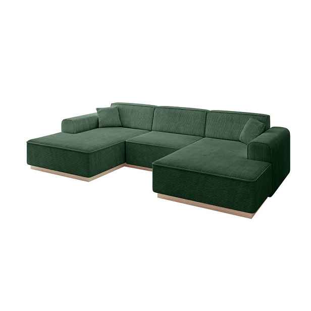 ALTDECOR SEDACÍ SOUPRAVA ve tvaru U IREA-U1 301x165x80 Zelená Manšestr