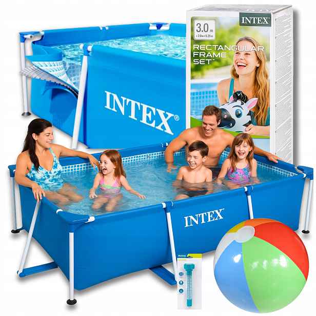 Bazén Intex 300x200x75 CM Míč Teploměr Součástí Balení