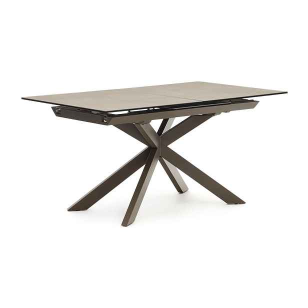 Hnědý rozkládací jídelní stůl s keramickou deskou 90x160 cm Atminda – Kave Home