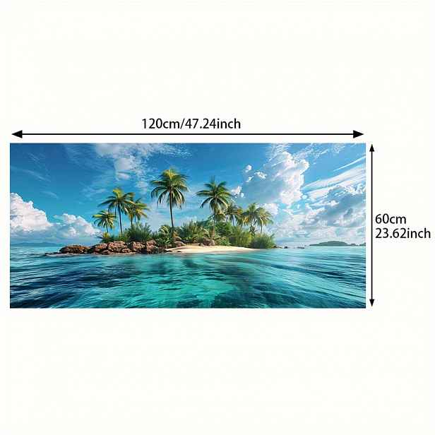 TEMU 2D/plochý 1 ks 23,62 palce*47,24 palce/60 cm*120 cm Bezrámová moderní tropická na plátně pro obývák a ložnici – Moderní plakátová dekorace